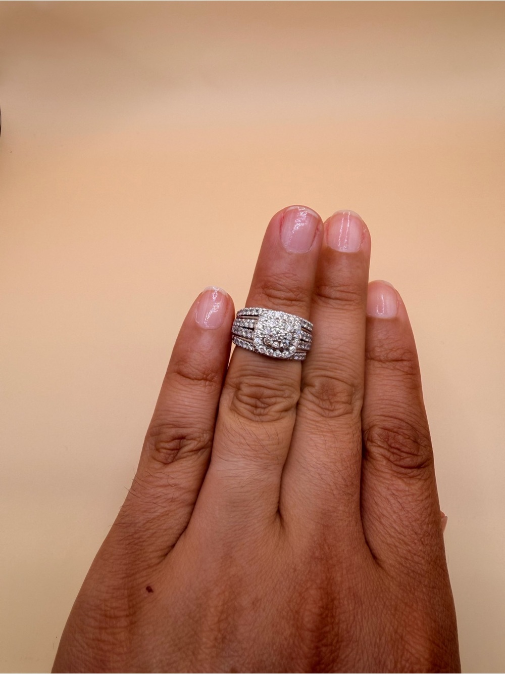 10k & 14k White Gold 2 Ctw Diamond wedding Set Size 4.75.